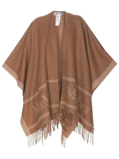 Logo Detail Fringed Cape Brown - MAX MARA - BALAAN 2