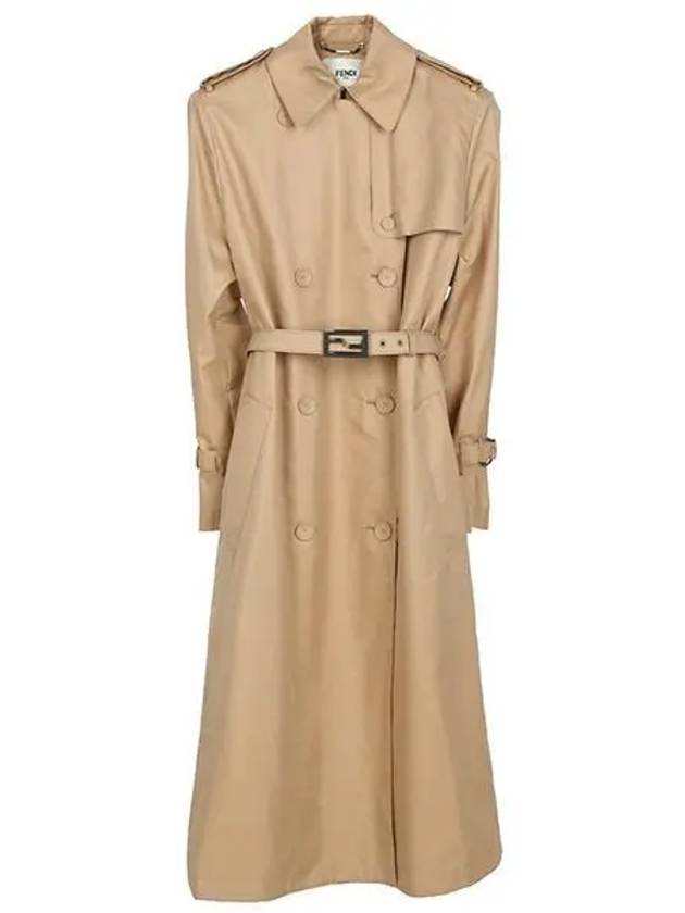 Abrigo Double Breasted Belted Trench Coat Beige - FENDI - BALAAN 2