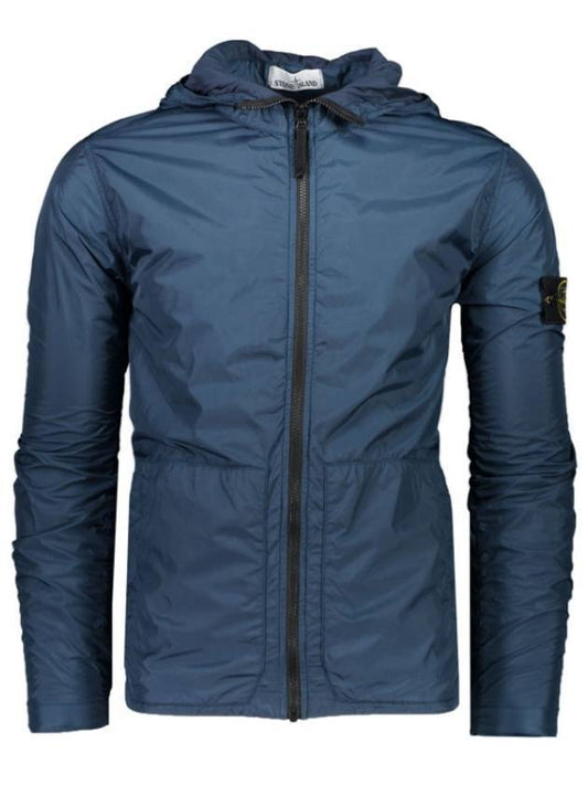 Men's Crinkle Reps Hooded Jacket Blue - STONE ISLAND - BALAAN 1