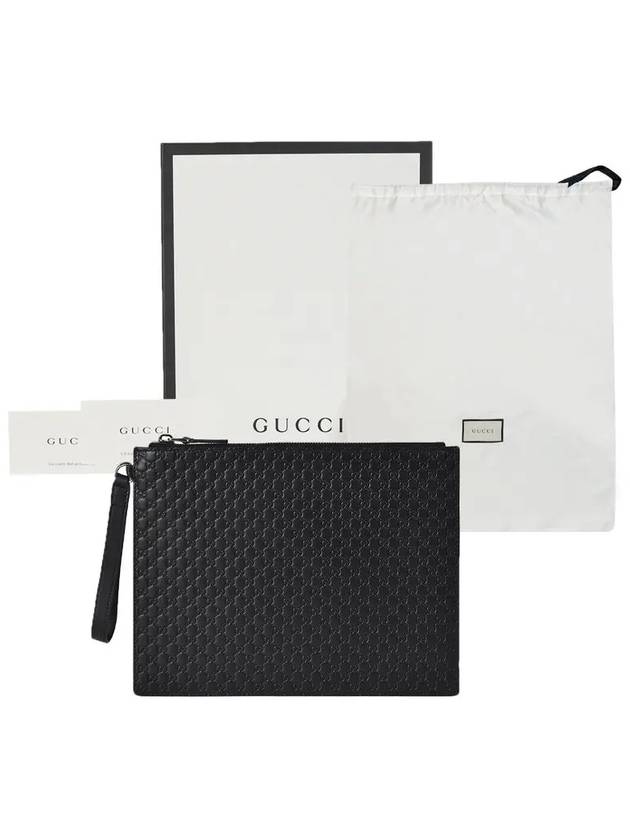 GG Micro Ssima Strap Clutch Bag Black - GUCCI - BALAAN 5