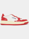 Women's Medalist Bi-Color Low-Top Sneakers Red - AUTRY - BALAAN 4