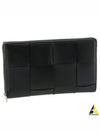 Intrecciato Zipper Around Medium Wallet Black - BOTTEGA VENETA - BALAAN 2