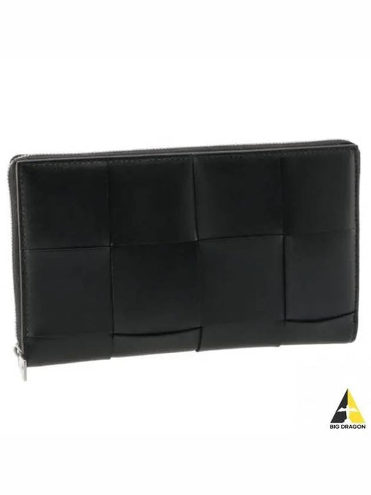 Intrecciato Zipper Around Medium Wallet Black - BOTTEGA VENETA - BALAAN 2