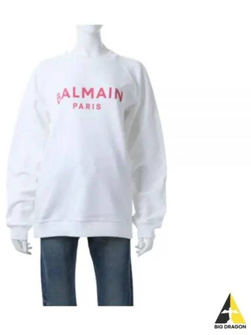 Print Logo Sweatshirt White - BALMAIN - BALAAN 1