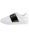 Rockstud Hidden Open Low Top Sneakers White Ruthenium - VALENTINO - BALAAN 1