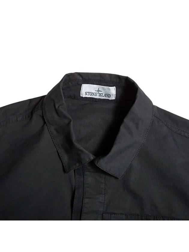 Supima Cotton Twill Over Long Sleeve Shirt Black - STONE ISLAND - BALAAN 3