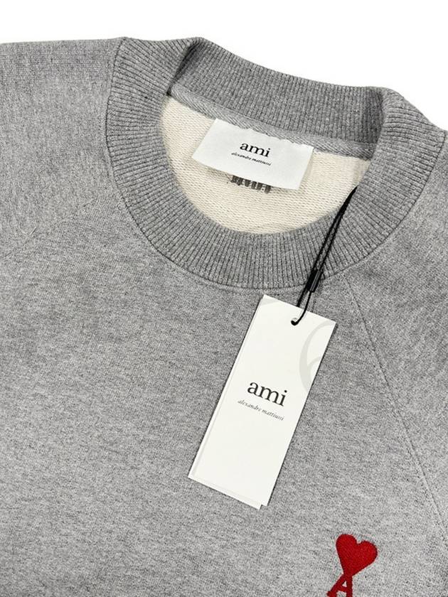 Small Heart Logo Sweatshirt Grey - AMI - BALAAN 4