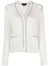 Women's Washable Silk V-Neck Cardigan White - THEORY - BALAAN 1