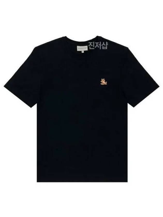 Chillax Fox Patch Regular Short Sleeve T-Shirt Black - MAISON KITSUNE - BALAAN 2