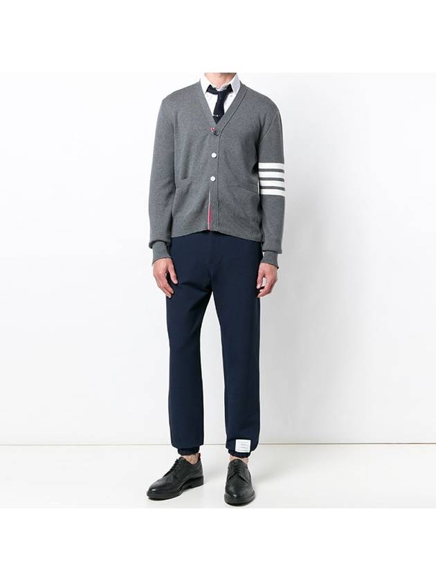 Milano Stitch 4-Bar Cardigan Medium Grey - THOM BROWNE - BALAAN 7