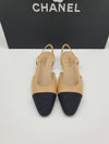 Slingbacks Goatskin Grosgrain & Beige Black - CHANEL - BALAAN 3