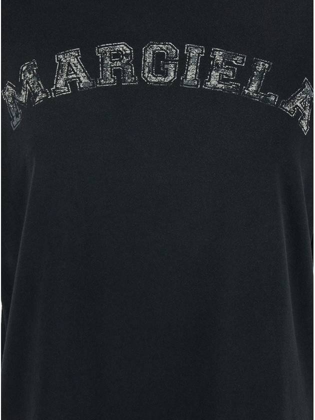 Logo Print Cotton Short Sleeve T-Shirt Black - MAISON MARGIELA - BALAAN 4