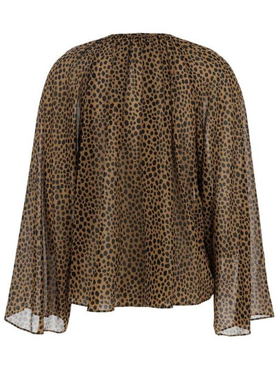 Brown Blouse With All-Over Leopard Print In Tech Fabric Blend Woman - MICHAEL KORS - BALAAN 2