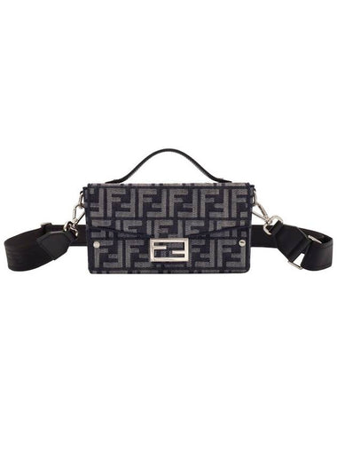 Dark Blue FF Jacquard Soft Trunk Baguette Cross Bag 7VA565 - FENDI - BALAAN 1