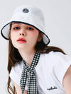 Windproof color combination string bucket hat WHITE - MONBIRDIE GOLF - BALAAN 4