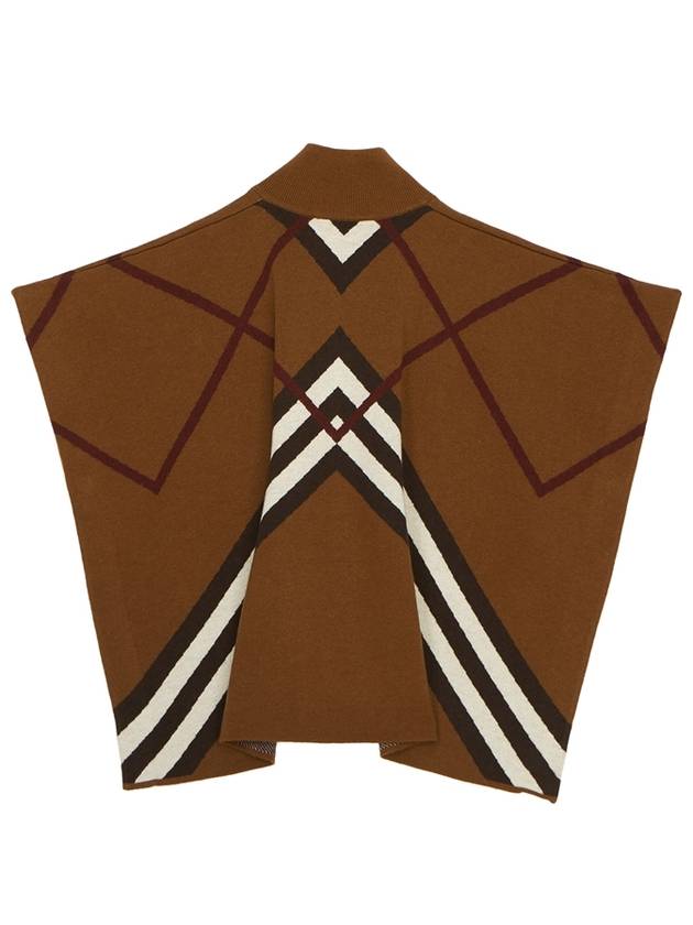 Kids Beatrix Chevron Cape Coat Dark Birch Brown - BURBERRY - BALAAN 3