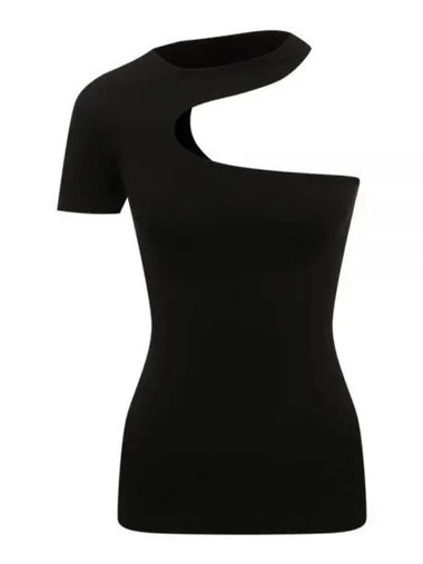 Cut-Out Short Sleeve T-Shirt Black - HELMUT LANG - BALAAN 1