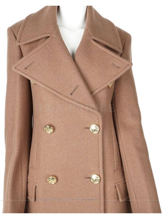 Gold Button Wool Coat Camel Brown 11111hva - MULBERRY - BALAAN 5