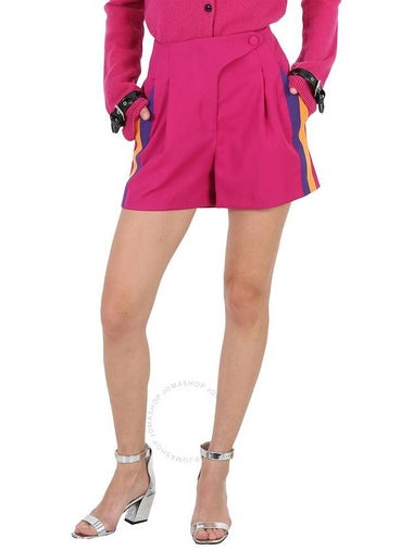 Moschino Fuchsia Side-Band High-Rise Wool Shorts, Brand Size 38 (US Size 4) - MOSCHINO - BALAAN 1