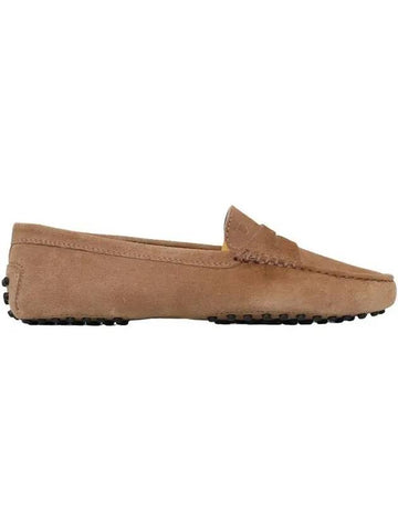 Gommino Suede Driving Shoes Brown - TOD'S - BALAAN.