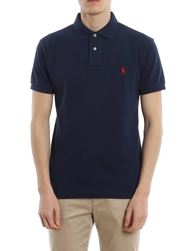 Men's Pony Slim Fit Short Sleeve Polo Shirt Black - POLO RALPH LAUREN - BALAAN 5