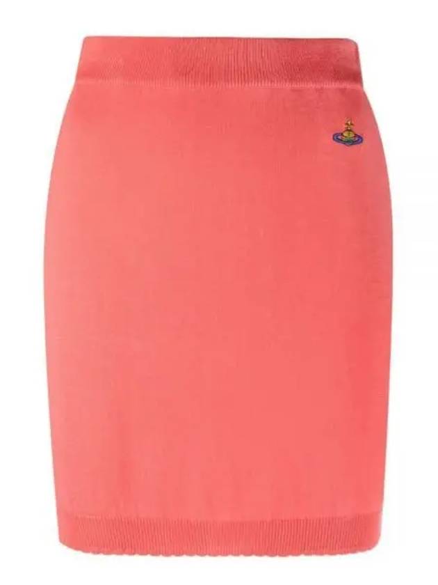 Women's ORB Logo Knit Bea Mini H Line Skirt Pink - VIVIENNE WESTWOOD - BALAAN 2