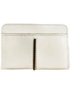 Logo Decorated Leather Card Wallet White - TOD'S - BALAAN 4