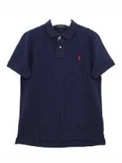 Men's Pony Slim Fit Short Sleeve Polo Shirt Navy - POLO RALPH LAUREN - BALAAN 2