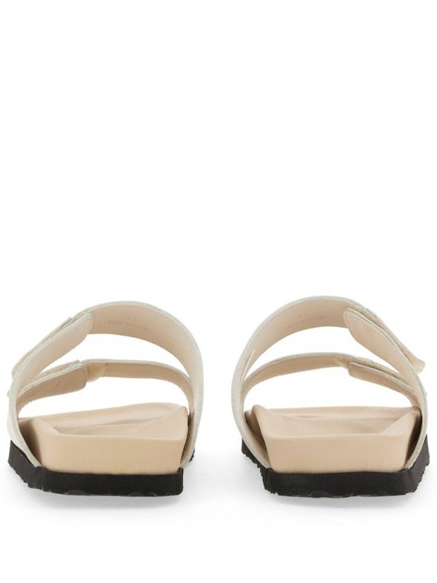 Logo Leather Sandals White - PALM ANGELS - BALAAN 4