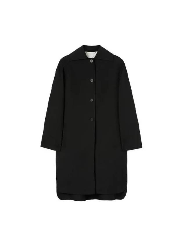 Asymmetric Hem Cotton Single Coat Black - JIL SANDER - BALAAN 2