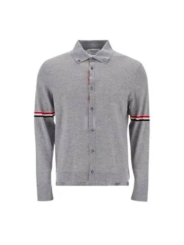 Merino Wool Armband Long Sleeve Shirt Grey - THOM BROWNE - BALAAN 2