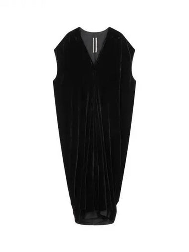 WOMEN Velor Lobster Dress Black 270924 - RICK OWENS - BALAAN 1