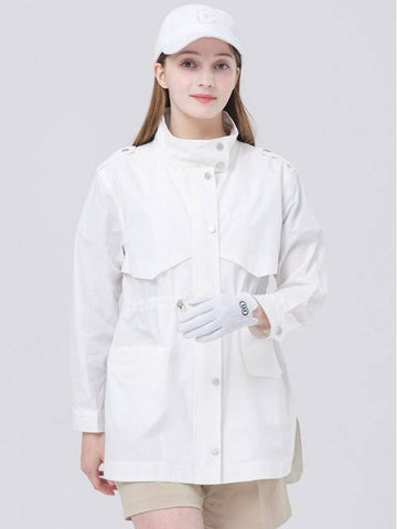 Bio-processed Stand Collar White Windbreaker Jacket DO3242WB46 2 - DOYOUKNOWMC GOLF WEAR - BALAAN 1