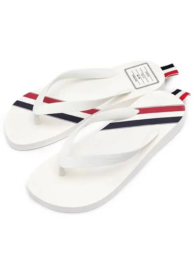 Three Stripe Flip Flops White - THOM BROWNE - BALAAN 2