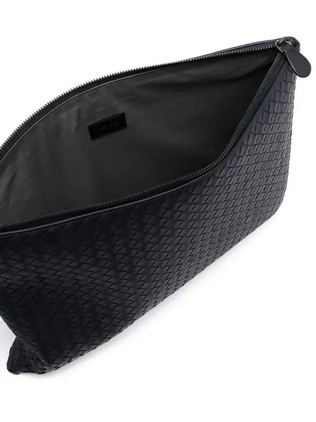 Intrecciato Strap Clutch Bag Black - BOTTEGA VENETA - BALAAN 4