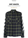 Diag Flannel Check Long Sleeve Shirt Green - OFF WHITE - BALAAN 3