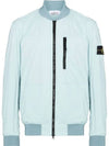 Skin Touch Nylon Garment Dyed Bomber Jacket Aqua - STONE ISLAND - BALAAN 3