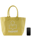 Yenky Embroidered Logo Shopper Tote Bag Yellow - ISABEL MARANT - BALAAN 11