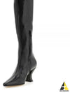 Almond Nappa Leather Heel Long Boots Black - BOTTEGA VENETA - BALAAN 2