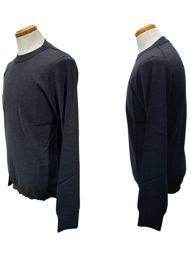 Back Stitch Crew Neck Wool Knit Top Charcoal - MAISON MARGIELA - BALAAN 3