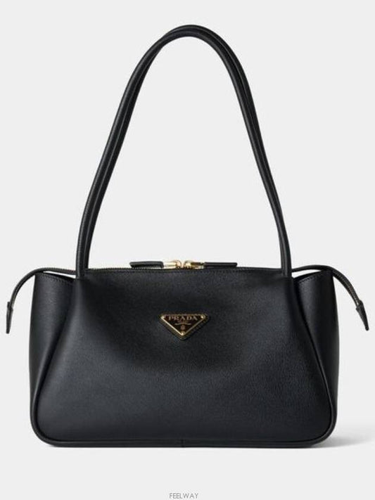 Triangle Logo Medium Shoulder Bag Black - PRADA - BALAAN 2