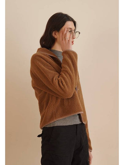 Lo-Fi Fleece Cropped Jacket Brown - LETTUCE - BALAAN 2