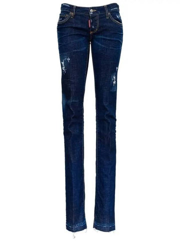 Women Damaged Straight Jeans Jincheong - DSQUARED2 - BALAAN.