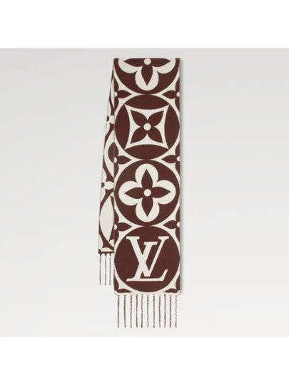 LV Medallion Scarf Brown - LOUIS VUITTON - BALAAN 2