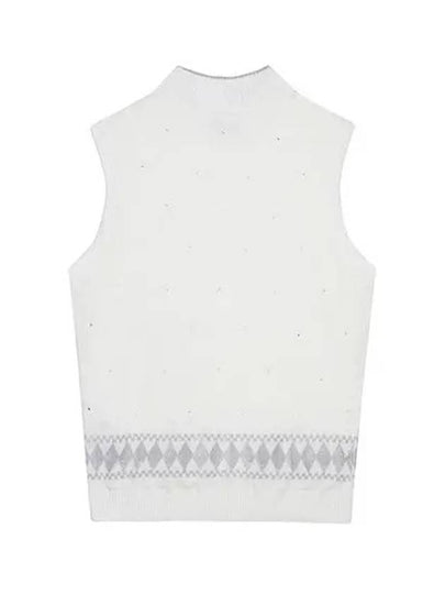 Women s Full Edition Hotfix Point Argyle Vest 2022LBVR WHITE - BLACK&WHITE - BALAAN 2