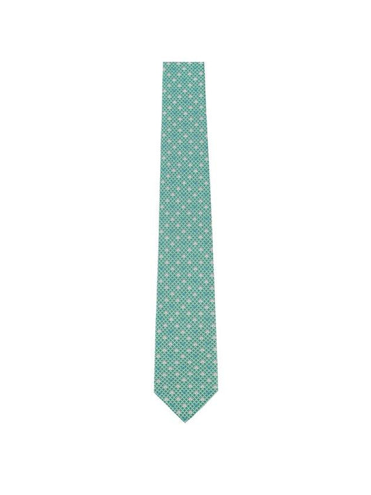 Men's Fox Print Silk Tie Green - SALVATORE FERRAGAMO - BALAAN 1