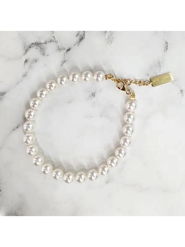 YSL logo glass pearl bracelet 40296818 1095465 - SAINT LAURENT - BALAAN 1