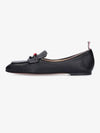 Women's Pebble Grain Leather Flexible Leather Sole 3 Bow Loafer Black - THOM BROWNE - BALAAN 2