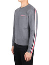 Men's Stripe Wool Knit Top Grey - THOM BROWNE - BALAAN 4