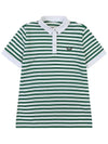 Striped Basic Golf T-Shirt GREEN - WHITEBALL - BALAAN 10